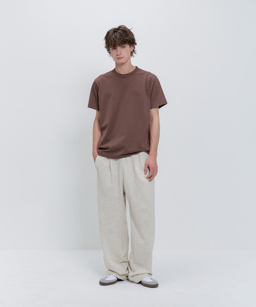 PSSHOPPER Curved Washed Wide Sweatpants [Cream]