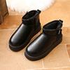Модные женские плоские зимние сапоги новая зимняя мода круглый носок рукав толстая подошва противоскользящие износостойкие короткие сапоги