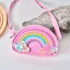 Детская сумка принцессы 2024 года, стильный кошелек для монет в радужном стиле для девочек и малышей, модная сумка через плечо