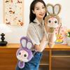 Rabbit Baby Three Plush Toy Shoulder Bag With Adjustable Strap Design Zipper