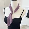 Pearl Magnetic Silk Scarf High-end New Versatile Solid Color Pleated Silk Scarf with Shirt Neck Protector Scarf