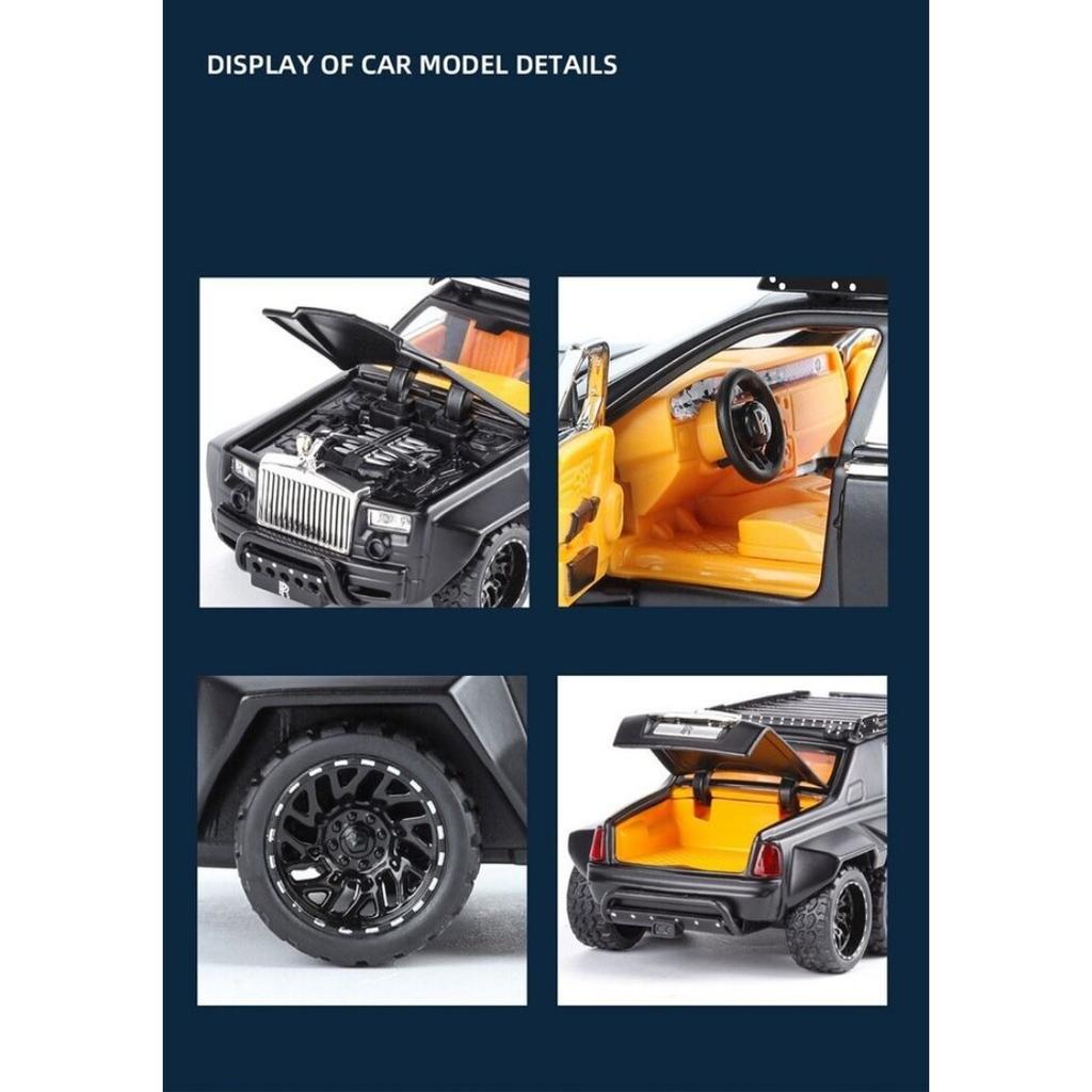 Литая модель автомобиля Rolls-Royce Phantom 6x6 Alloy Pickup 1/32 - Звук и свет в подарок