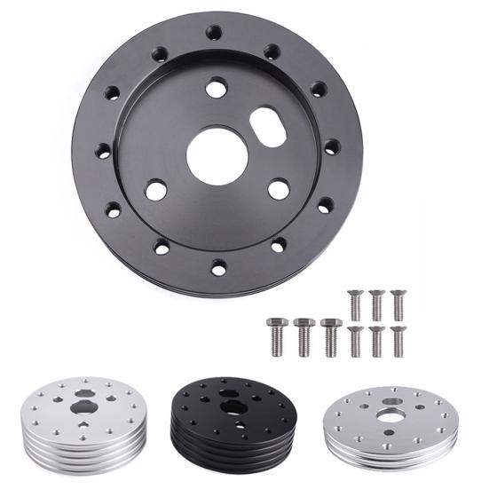 Steering Wheel Bolt Adapter, 6 Hole to 3 Hole Aluminum Hub Spacer, 0.5" 1" Thickness for Racing Car Steering Column
