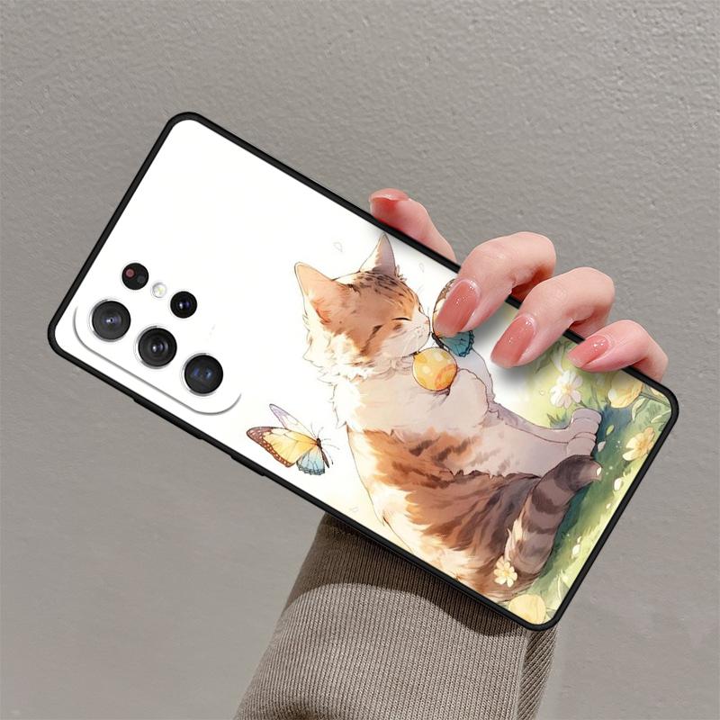 Мультяшные Коты Чехол для Телефона Для Samsung Galaxy S25 S23 S30 S21 S20 FE S24 S22 Ultra Note 10 20 Plus Силиконовый Чехол lite