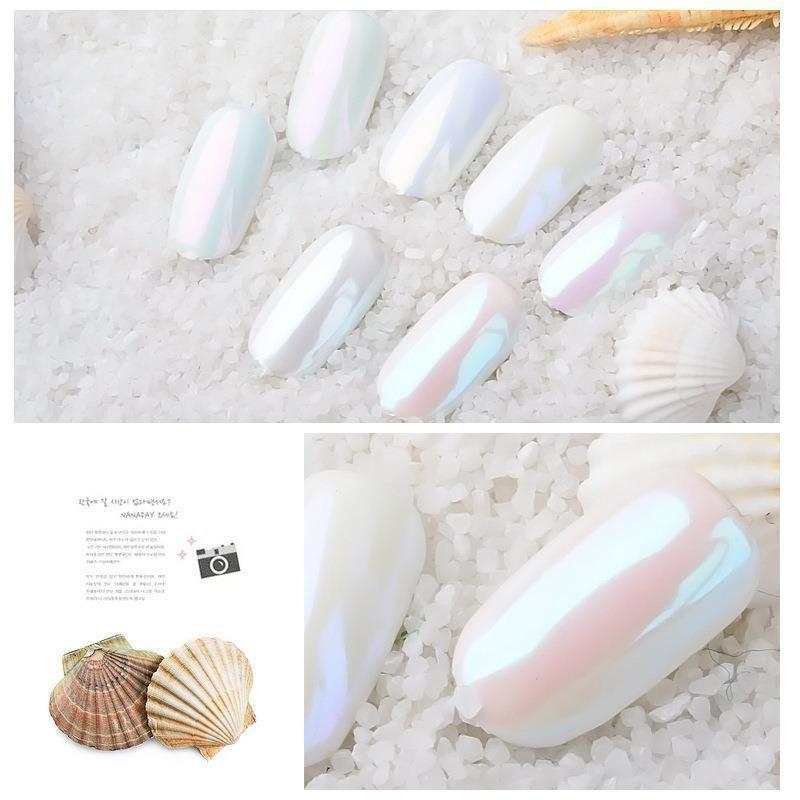 Iridescent Aurora Mermaid Powder Nail Art Shell Powder Laser Mirror Powder DIY Nail Decoration Holographic Glitter 3g