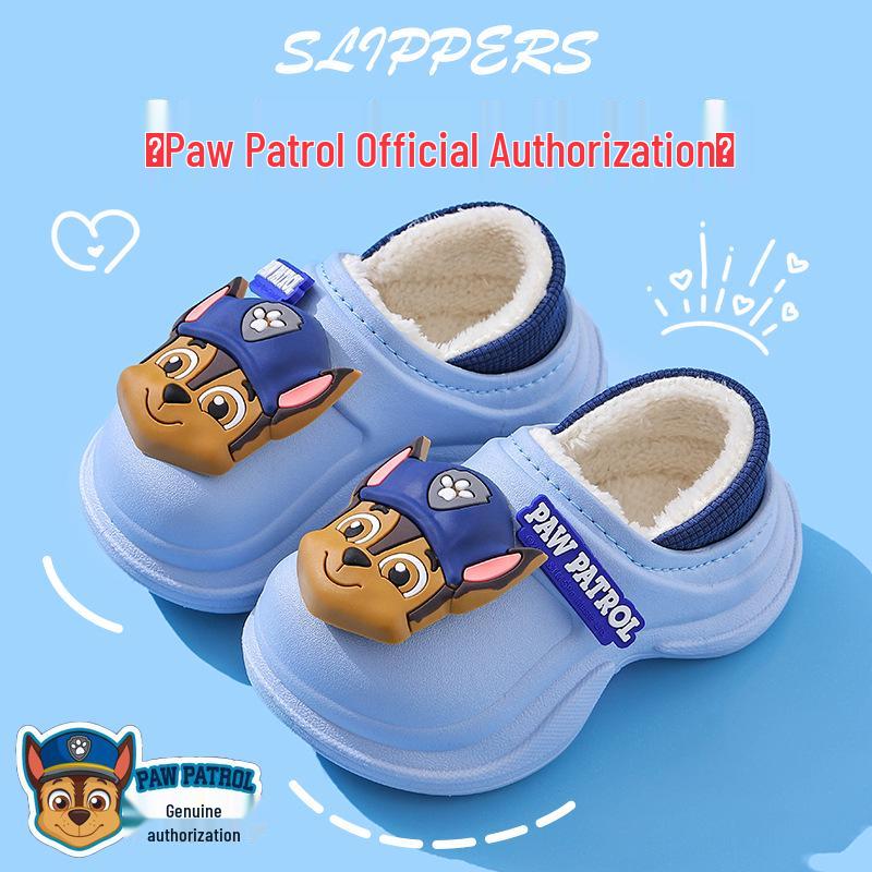 Paw Patrol Boys' Winter Non-Slip Cotton Slippers with Cartoon Design