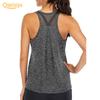 Women Solid Color O Neck Sleeveless Quick Dry Raceback Vest