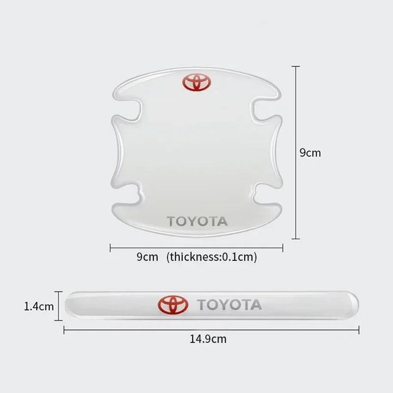 ACS2 8PCS Car Transparent Anti-Collision Strip Door Handle Bowl Protector Sticker Film for Toyota Corolla Camry CHR Yaris Hilux Rav4