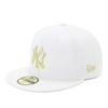 New Era MLB New York Yankees NY Size 7 5950 NEYYAN WHT MT GLD 25J White/Gold Cap, 1/8,
