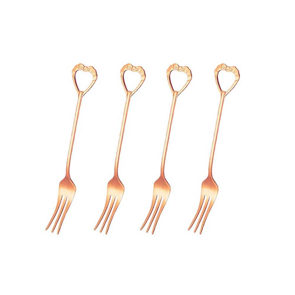 4 шт., набор разноцветных маленьких вилок из нержавеющей стали, десертные вилки для мороженого, торта, чайная закуска, фруктовая вилка, зеркало, столовые приборы, столовые приборы, серебро