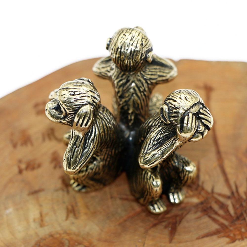 Feng Shui Warmhouse Gift Antique Wise Monkey Statue Monkey Figurines Car Ornaments Home Decor