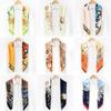 Ladies' Spring And Autumn New Style Satin Professional Floral Large Face Scarf Color Professional Beach Sunscreen Silk Scarf Scarf