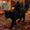 Забавный костюм кошки на Хэллоуин, костюм Всадника без головы, 3D-костюм всадника для питомца с тыквенной одеждой для вечеринки питомцев, Фонарь, Регулируемая шлейка для маленьких собак