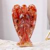 Natural Stone Angel Figurine Positive Healing Energy Hand-carved Colorful Faux Crystal Winged