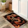 1PC Cyberpunk Skull Pattern Kitchen Rug Non-Slip Door Mat Pop Design Bathroom Rug Bath Mat Carpet for Home Sink Laundry Decor