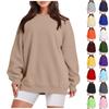 Women's Round Neck Tops Cotton Women's Casual Fashion Long Sleeve With Pocketed O-Neck Pullover Top Blouse