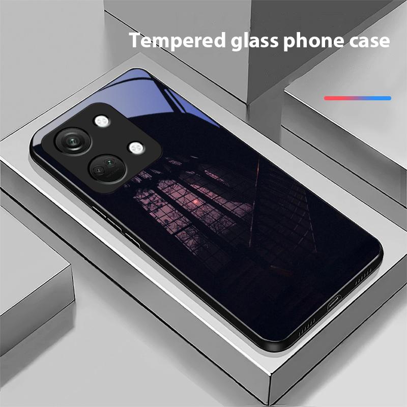 Темный чехол для OnePlus Nord 3 5 6T 7 Pro 8 12 10T Reno8 Lite 5G 10R Nord N30 Жесткий чехол из закаленного стекла для телефона Черный