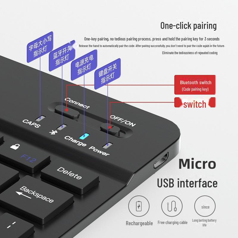 Комплект из магнитной беспроводной клавиатуры и мыши Bluetooth для устройств Apple (iPad, iPhone, Планшет, Компьютер)