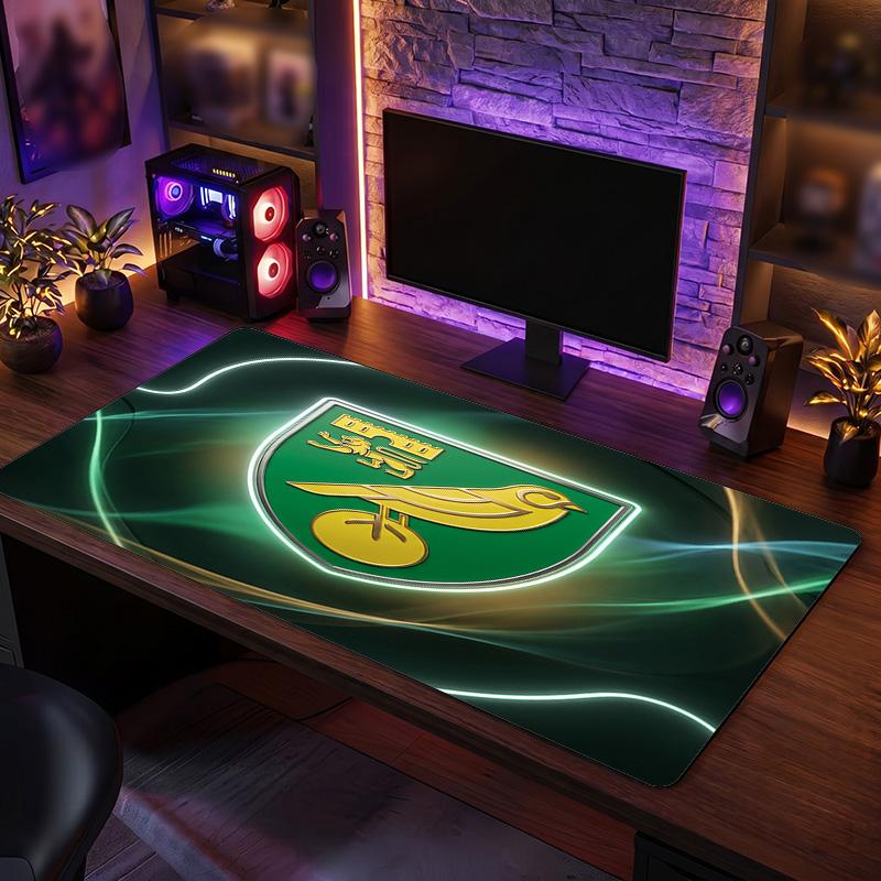 Игровой коврик для мыши Norwich City Football Print, большой, противоскользящий, расширенный, для игрового стола, офиса, дома