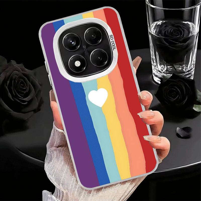 Rainbow Gradient Love Desgin Soft Phone Case for Xiaomi Redmi Note 13 14 15 Pro Plus 12S 12 11S 11 11T 10S 10 Shockproof Cover B
