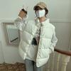 Down Cotton Vest for Women Standing Collar Short Autumn and Winter Loose Padded Vest Light Clip Jacket Top