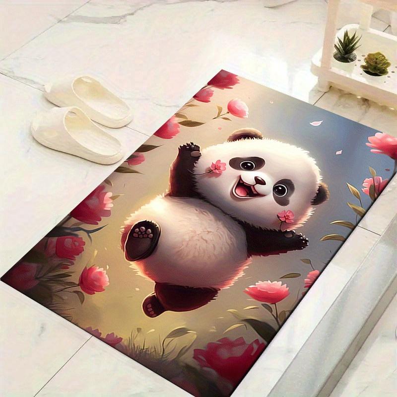 1pc Happy panda Design Area Rug - Soft, Anti-Slip, and Durable Gaming Room Decor for Bedroom