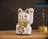 Счастливый Кот Украшение Кот Левая лапа поднята Керамический Счастливый кот Благоприятный Фэн-шуй Украшение (S-РАЗМЕР Белый) / _ Манэки-нэко (jw_S Белый)