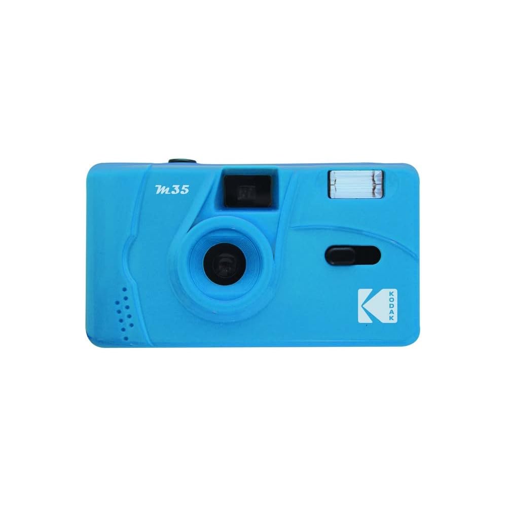 Kodak M35 35mm Film Camera, Fixed Focus, Reusable, Built-in Flash, Easy to Use (Cerulean Blue)