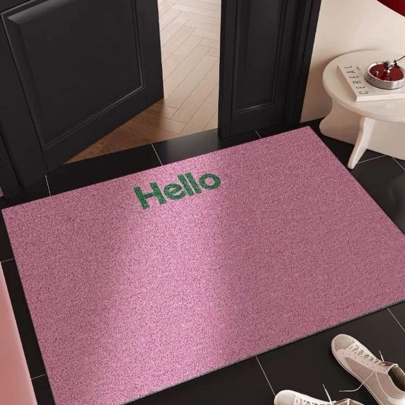 Solid Color Simple Silk Circle Entrance Mat Can Be Cut Entrance of The Foyer Foot Rubbing Dust Removal Door Rug Modern Home