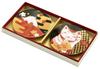 Ceramic Ai RINPA Auspicious Small Plate Cat 41491 Set, & Mt. Fuji, 9.4×H1.3cm,