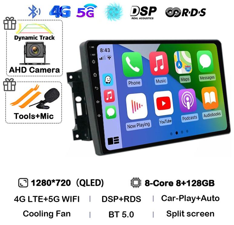 Android 14 Автомобильное радио для Jeep Compass Grand Cherokee Wrangler Chrysler Sebring Town Country Dodge Charger Мультимедиа Стерео 2din