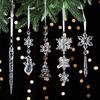 Christmas Transparent Ornament Snowflakes Simulation Fake Icicle Xmas Tree Pendant For New Year