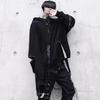 Men's Harajuku Style Hooded Sweatshirt with Webbing Zipper Decoration