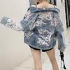 Cotton Denim Coat Women Lace Spring Autumn Ropa Cardigan Jeans Jackets