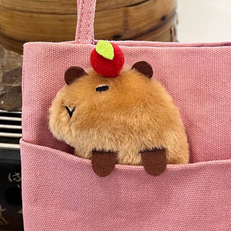 Charming 10cm Capybara Plush Doll Adorable Keychain Accessory For Backpacks