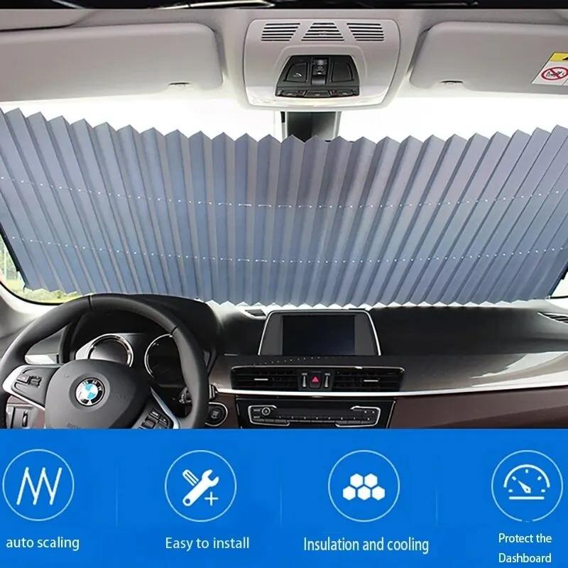 Универсальная выдвижная автомобильная шторка от солнца, защита от УФ-лучей, складная крышка для переднего и заднего стекол