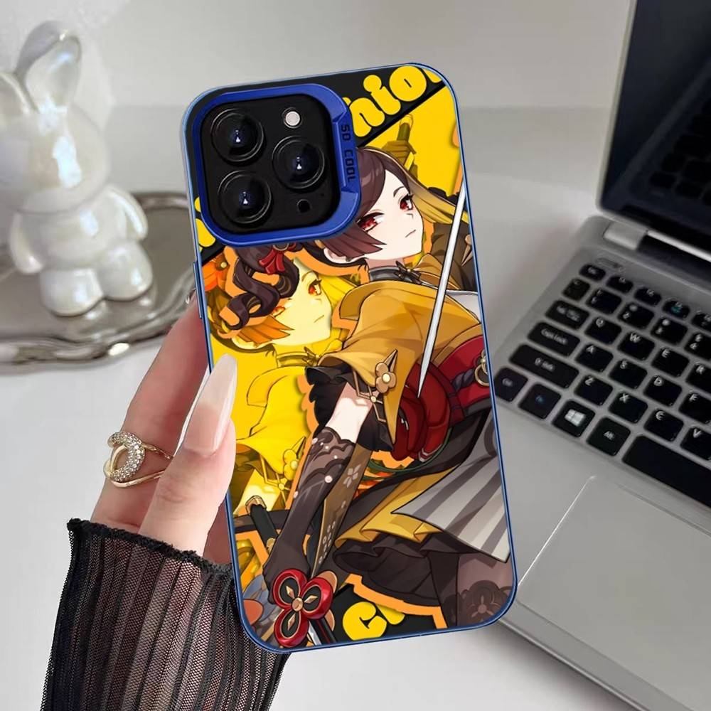 Чехол для телефона Genshin Impact Чиори Для IPhone 17 16 15 14 13 12 11 Plus Pro Max Разноцветный Лазерный Аврора Ударопрочный Фунда Чехол