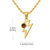 Vnox Stainless Steel Lightning Pendant Necklace with Natural Stone 13x23mm for Men Women Punk Rock Jewelry Gifts Birthday Casual