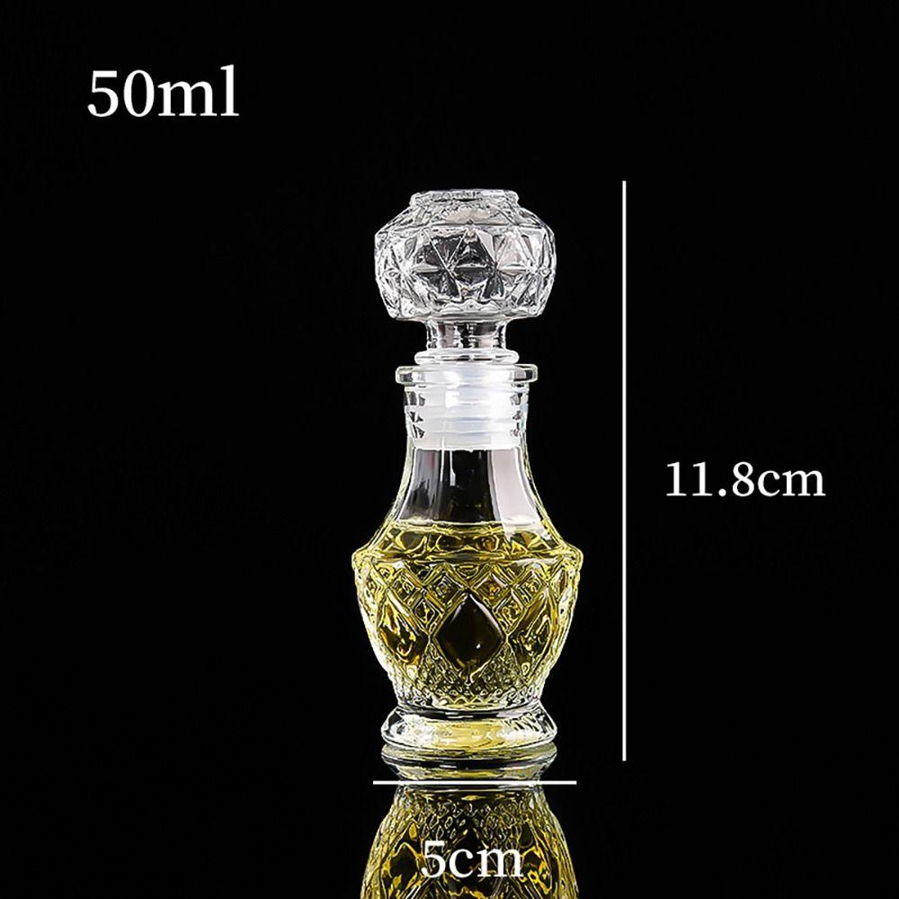1Pcs Spirit Alcohol Liquor Wine Bottle Transparent Glass Bottle Mini Whiskey Decanter
