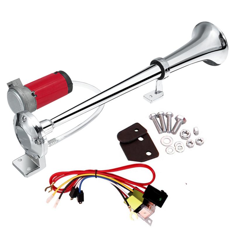 Air Horn Kit 12V Single Trumpet with Compressor Universal for Truck Car SUV, Easy Installation Loud