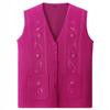 Vest Middle-aged and Elderly Spring and Autumn Thin Section Elderly Waistcoat Vest Loose Plus Size Knitted Cardigan