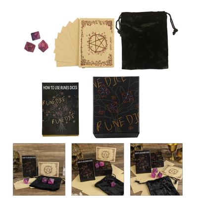 Многогранные кубики из смолы с рунами, игровые кубики с таинственными символами для настольной игры, домашней вечеринки, ролевой игры