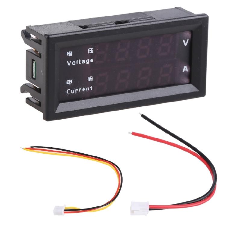 DC 100V 200V 10A Вольтметр Амперметр 4 Цифры Высокая Точность Двойной Светодиодный Цифровой