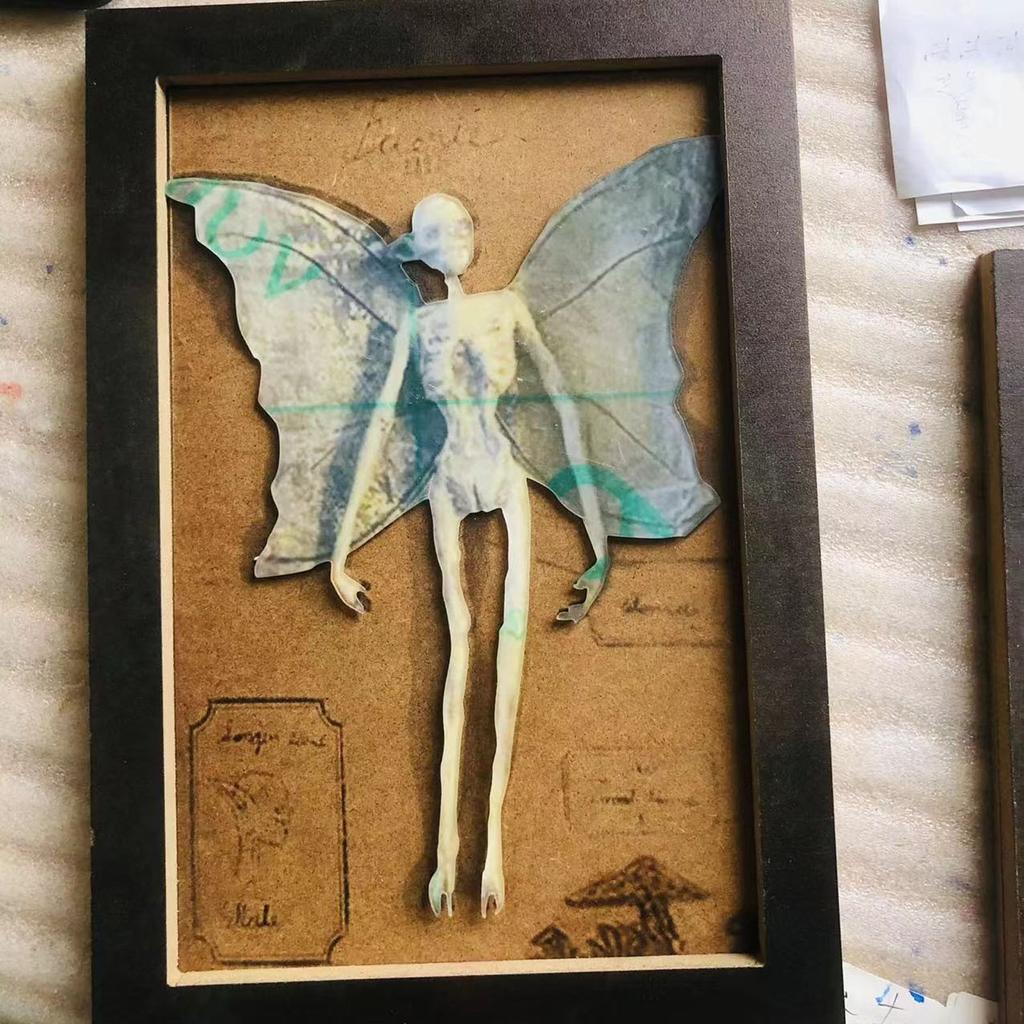 Проклятые предметы, коробка с мертвой тенью, витрина, жуткий мумифицированный труп ручной работы, художественный орнамент