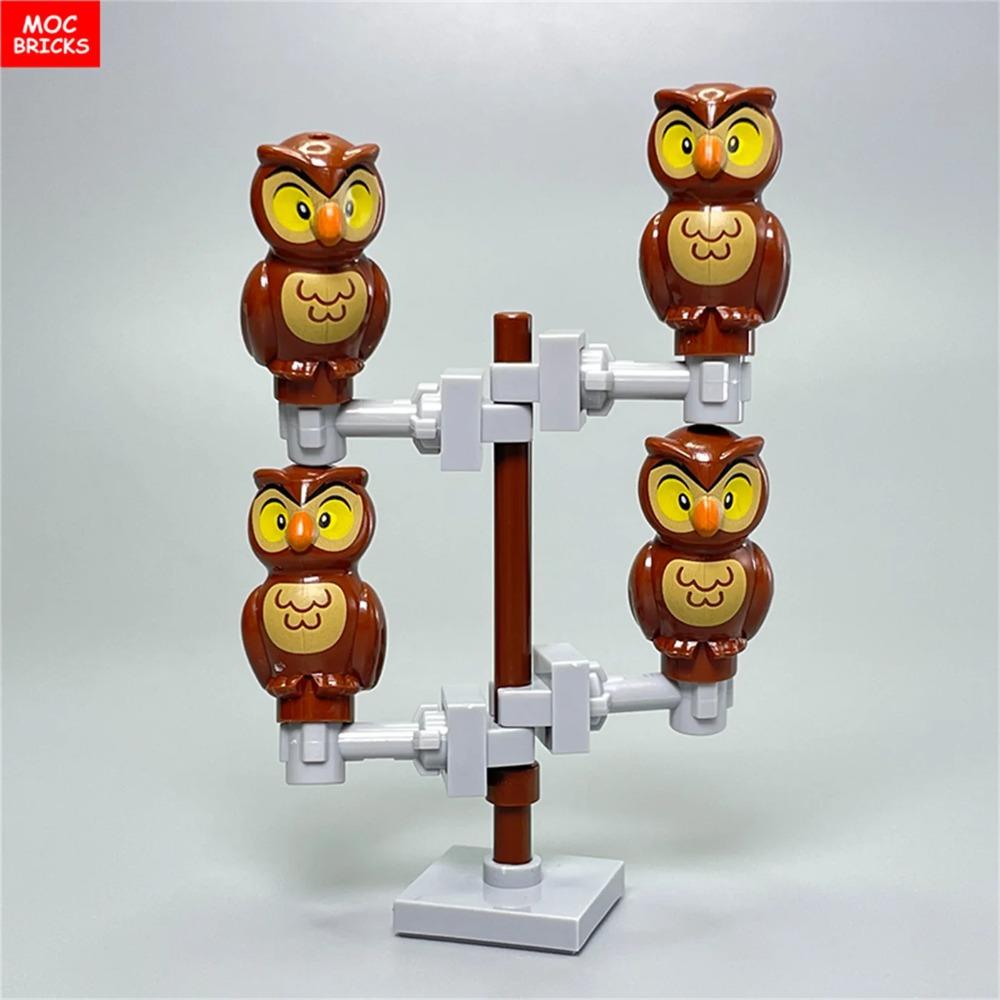 Кирпичики MOC Джунгли Подлесок Лесное животное Обезьяна Коза Жираф Птица Ночная сова Аксессуары Строительные блоки Игрушки-друзья Подарки