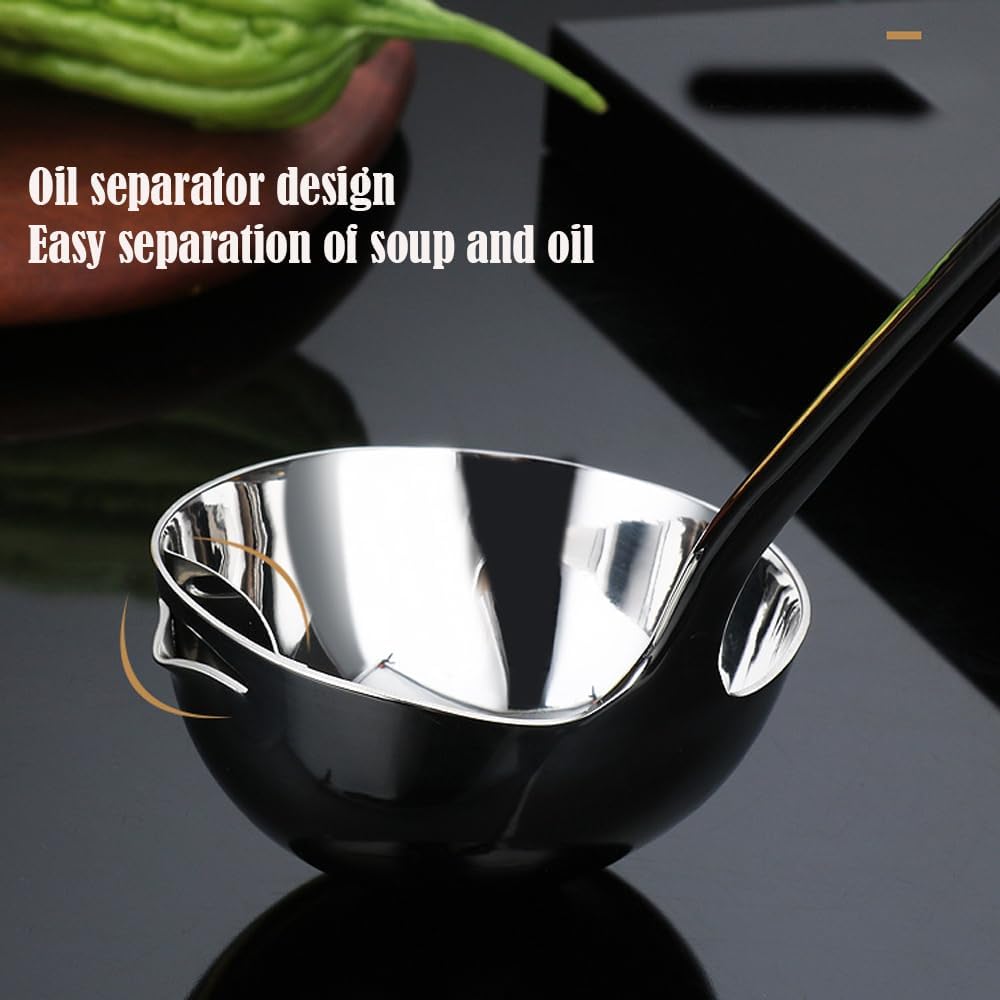 Ковш для сепаратора жира, ковш для сепаратора масла из нержавеющей стали 18/8, ковш для супа, 12,6-дюймовый сепаратор для соуса, пищевого жира, сито для удаления кулинарного жира