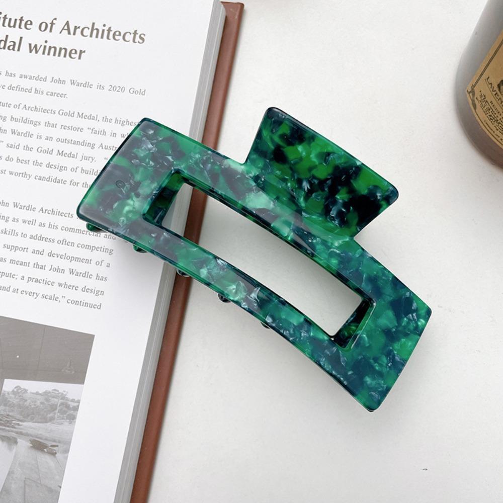 French Style Acetic Acid Hair Clip Colorful Shark Clip Rectangular Hollow Hair Claw  Female