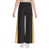 Girls Liturgical Dance Pants Metallic Patchwork High Waist Elastic Band Wide Leg Loose Trousers