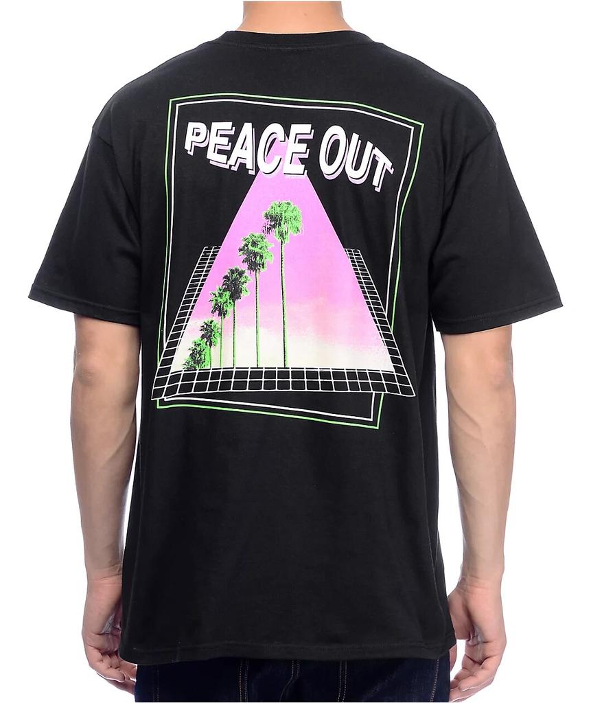 Мужская черная футболка Empyre с графическим принтом "Peace Out Palm Trees"