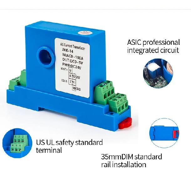 Преобразователь тока AC/DC 0-10A-20A-50A-100A-150A в 0 10V 0 5V 4 20mA С отверстием 8мм/12мм DC24V Преобразователь тока